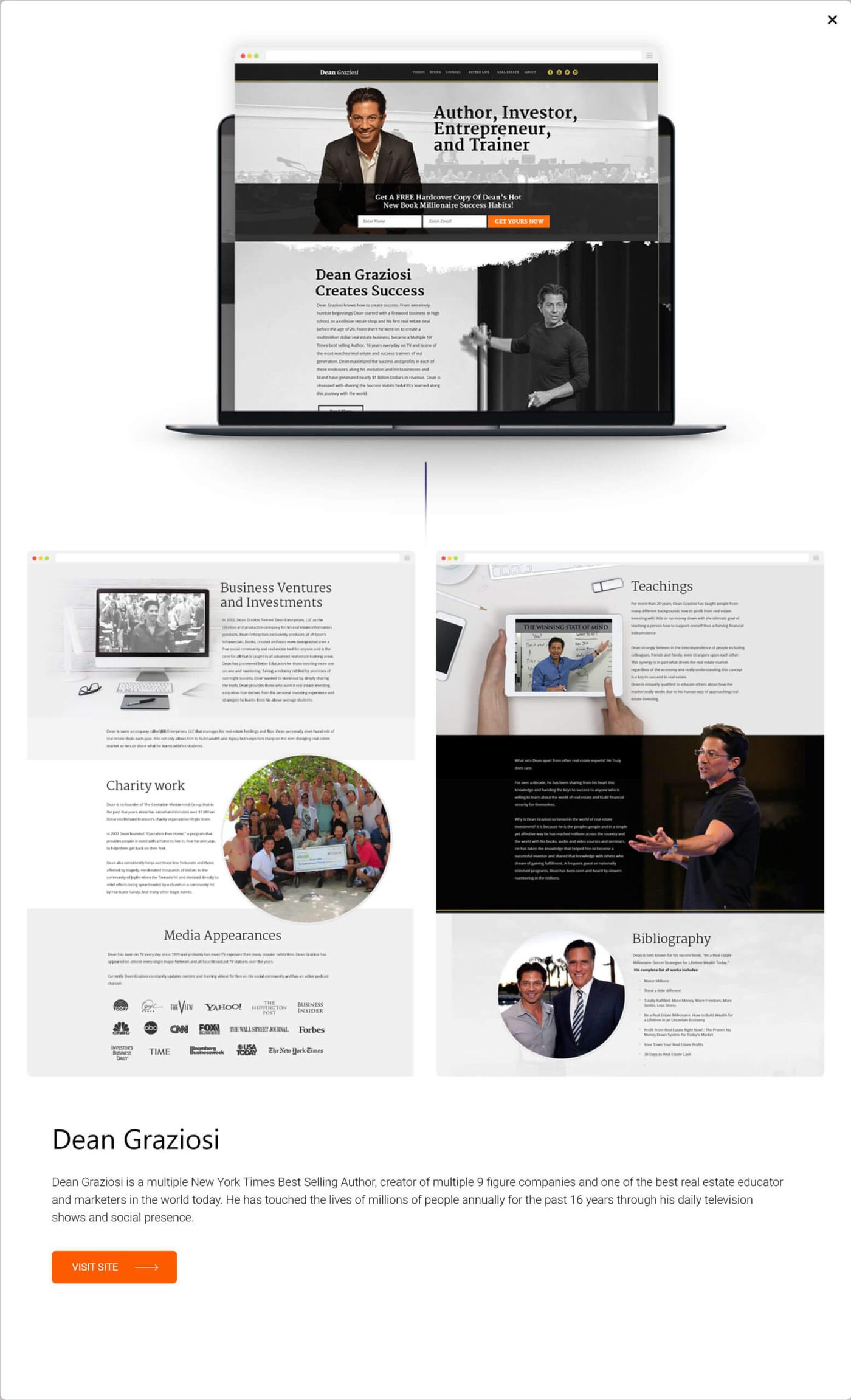 Dean Graziosi — website built by Marvin Balmaceda