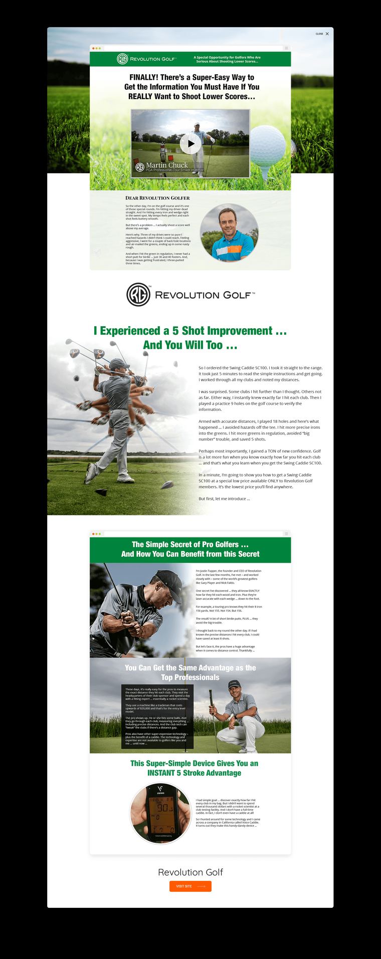 Revolution Golf — website built by Marvin Balmaceda