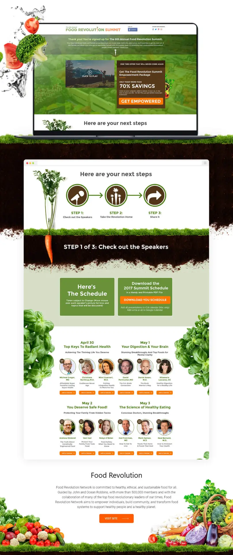 Landing Pages - Food Revolution